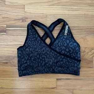 Gymshark Size Medium Sports Bra Leopard Print